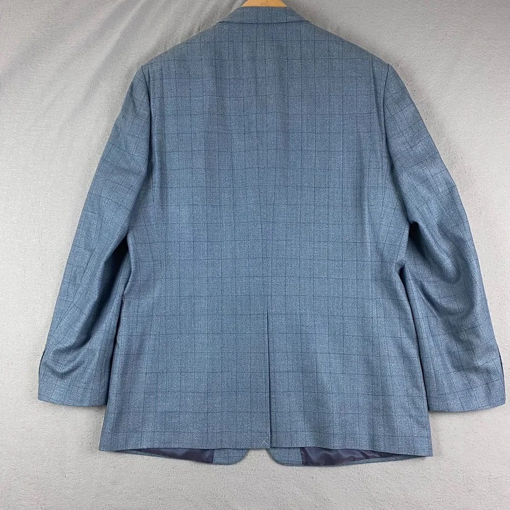LRL Ralph Lauren Sport Coat Mens 44L Long Wool silk Plaid Blazer $295 NEW